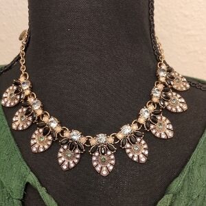 Vintage Elegant Gold and Black Statement Necklace